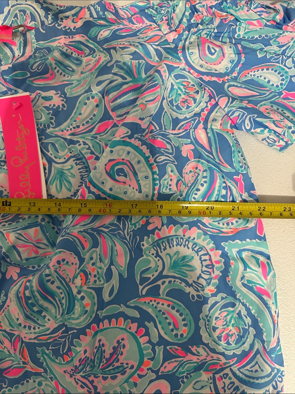 Lilly Pulitzer Blue Paisley Print Skirt with Pink & Mint Accents